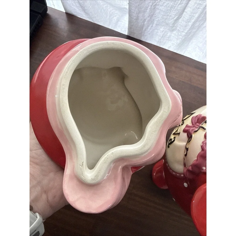 Vintage Mercuries Ceramic Kitchen Diva Red Hat Society Pig Cookie Jar With Spoon